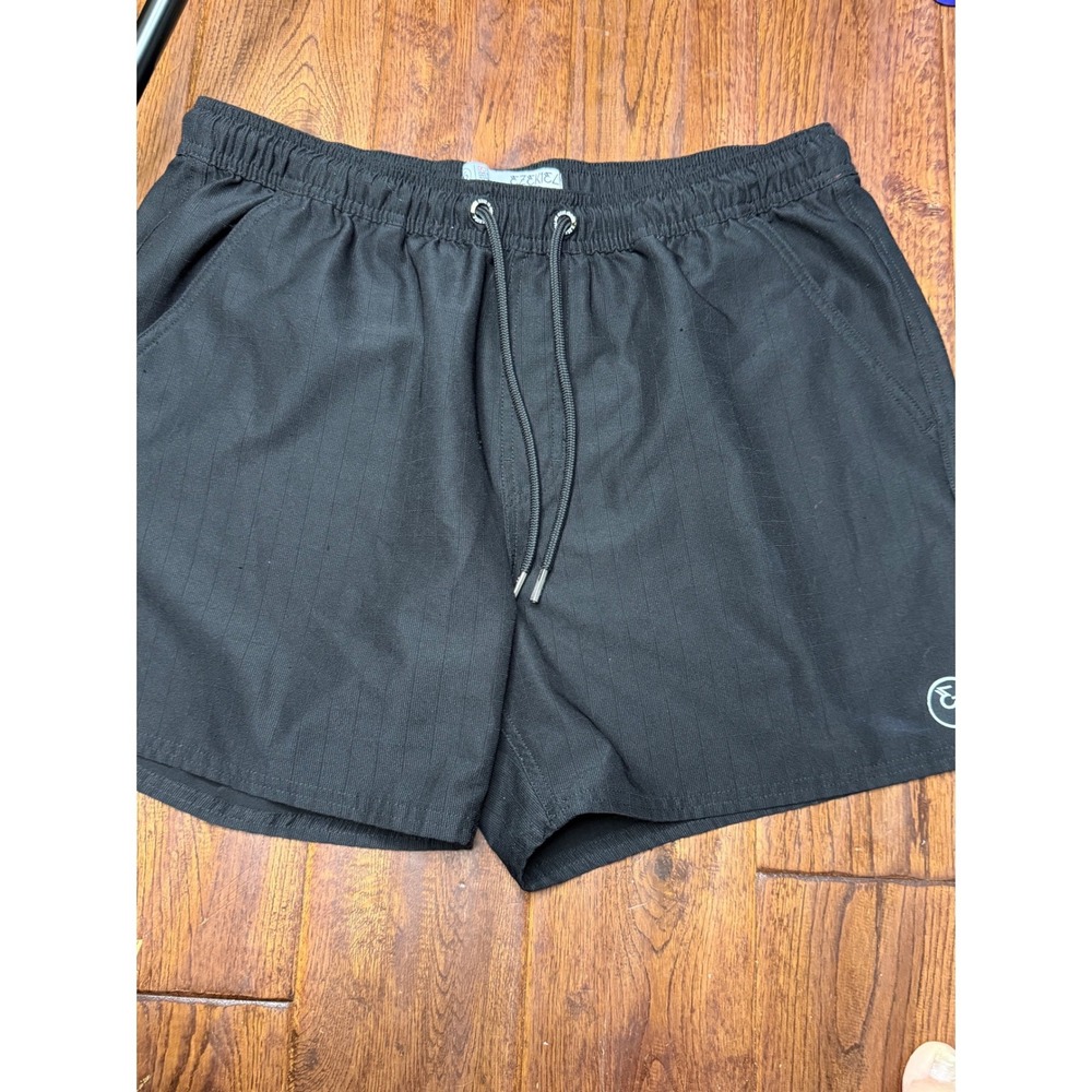 Ezekiel Mens Black Ripstop Elastic Waist Drawstring Shorts Size 36 Type-C4